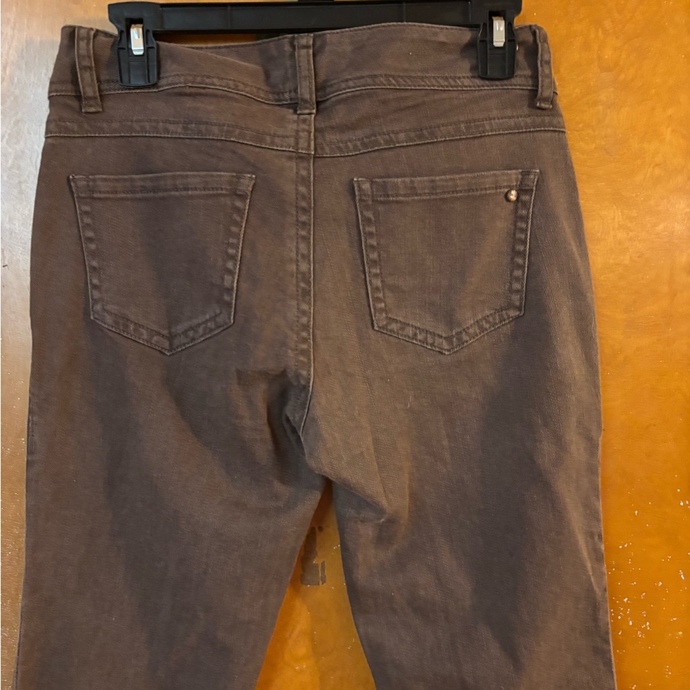 CAbi brown straight leg jeans. Size 4 Tall - Picture 3 of 6